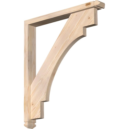 Merced Arts And Crafts Smooth Bracket W/ Offset Brace, Douglas Fir, 3 1/2W X 28D X 32H